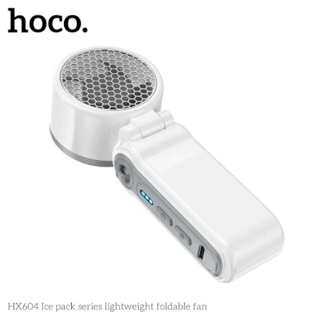 พัดลมพกพา HOCO HX604 สีขาว พร้อมแผ่นทำความเย็น พับได้ 90° ความเร็วมอเตอร์ 10000 RPM แบตเตอรี่ 3000MAH_8